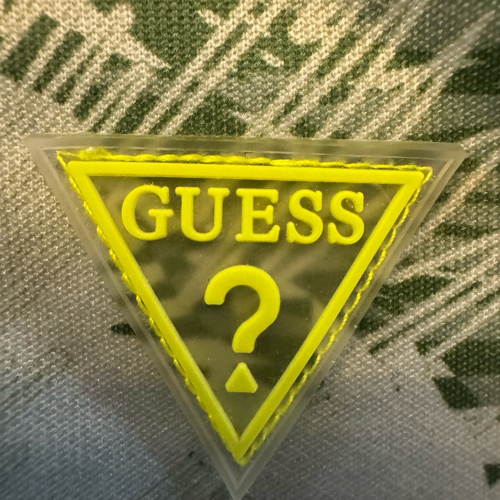 #606 GUESS Floral/ PALM PRINT WARMUP Jacket - Green and Blue - Picture 6 of 15